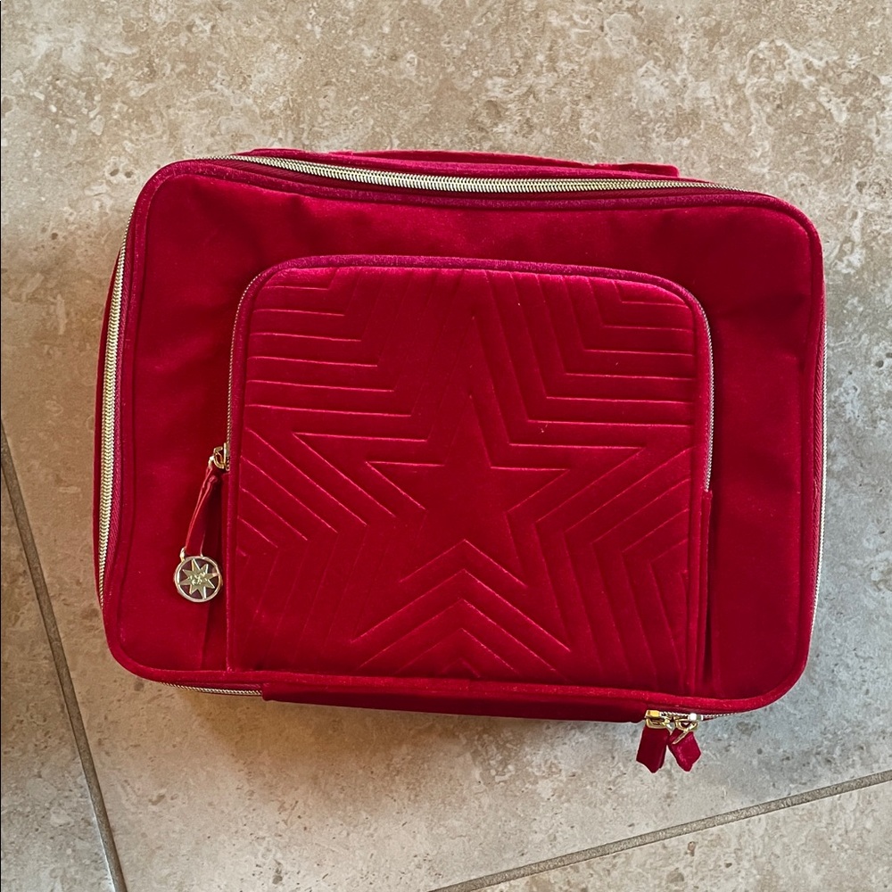 Red Quilted Cosmetic Bag
